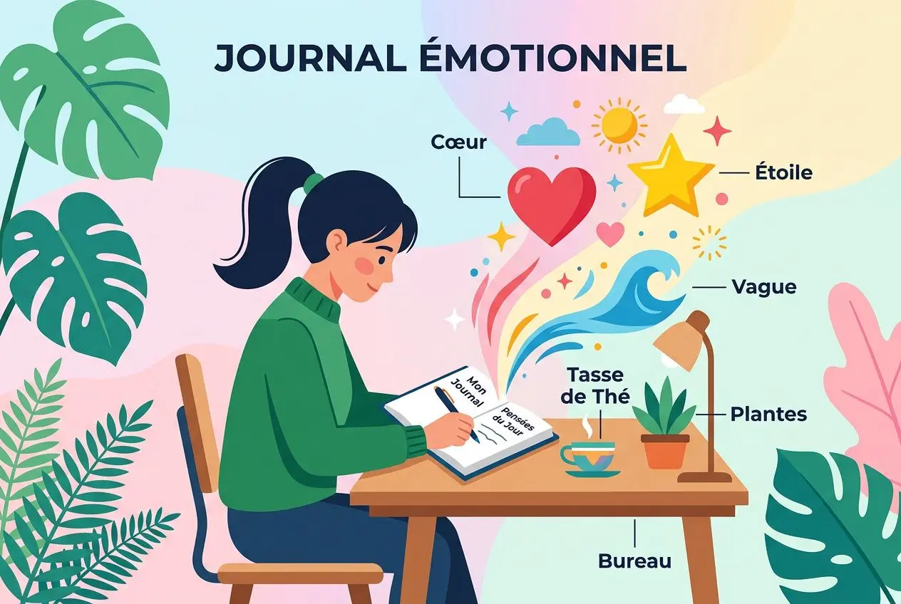 Illustration écriture intuitive et émotions