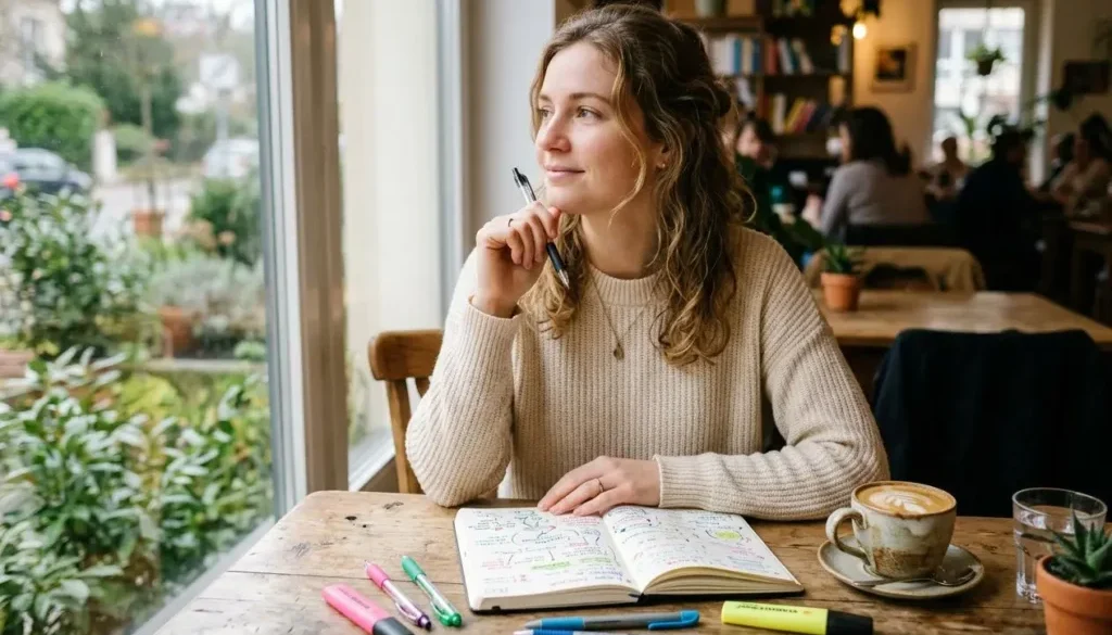 Personne réfléchissant à ses valeurs personnelles