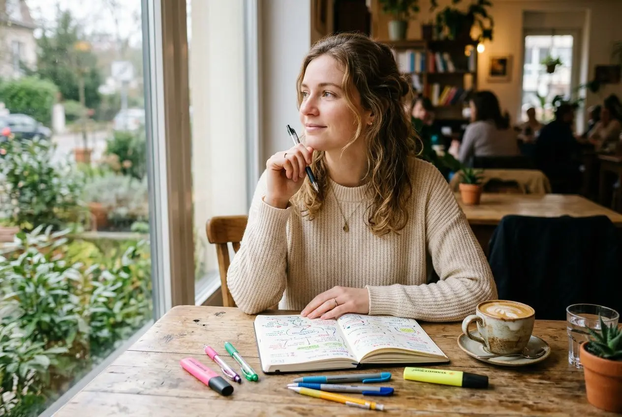 Personne réfléchissant à ses valeurs personnelles